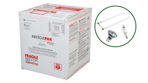 BulbCycle Large U-Tube (U-Bend) HID metal halide Lamp Bulb Recycling Box RecyclePak