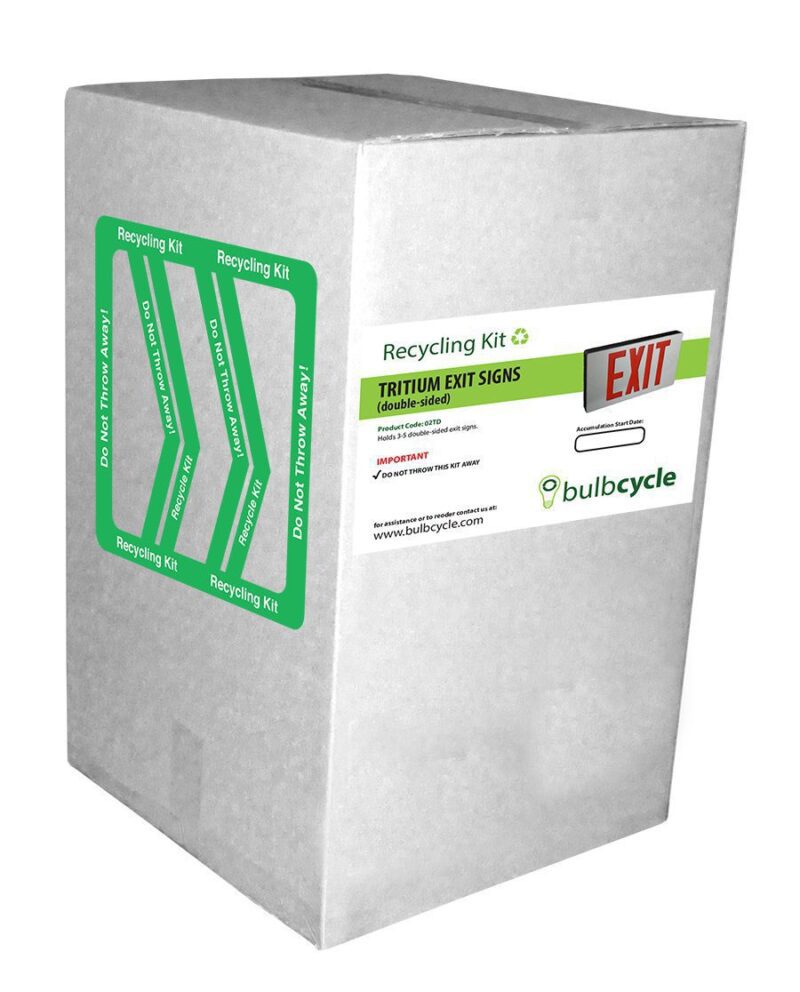 Tritium Exit Sign Recycling Kit (Double Sided Signs)