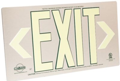 Photoluminescent Exit Sign – Single Sided – Brushed Aluminum Composite 2 Photoluminescent Exit Sign – Single Sided – Brushed Aluminum Composite