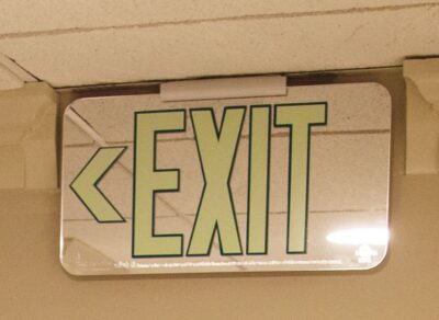 Photoluminescent Exit Sign – Single Sided – Mirrored Lucite