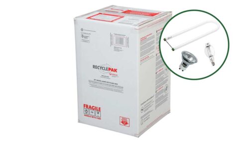 Bulbcycle 2FT MIXED LAMP RECYCLING BOX (EACH) recycle u-tube lamps, HID lamps, LED and CFL