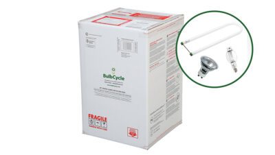 126ch-withitem Bulbcycle 2FT MIXED LAMP RECYCLING BOX (EACH) recycle u-tube lamps, HID lamps, LED and CFL