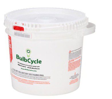 5 Gallon LED Bulb Lamp Recycling Pail Kit 5 Gallon Mixed LED Lamp Recycling Pail - 55 lbs. or 45-90 small to medium LEDs Bulbs