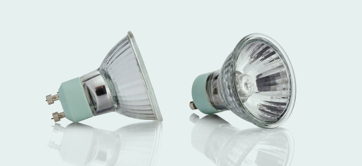 two halogen light bulbs
